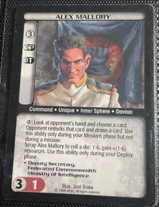 Battletech Card 1 x Alex Mallory - Rare - Ungraded Unlimited - Battletech - Picture 1 of 1