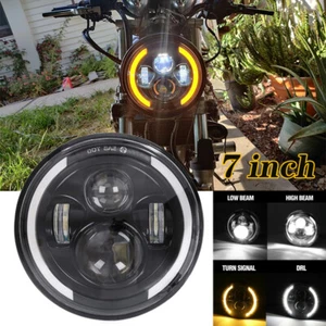 For Kawasaki VN Vulcan Classic Nomad Drifter 1500 7inch DRL Round LED Headlight - Foto 1 di 12