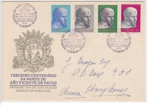(K160-34) 1963 Portugal FDC Vincent De PAULO envelope to Hong Kong China (AI) - Picture 1 of 1