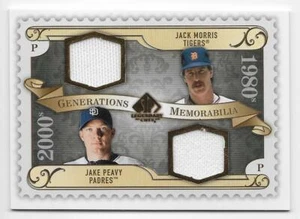 2009 SP LEGENDARY CUTS GENERATIONS DUAL JERSEY Jack Morris/Jake Peavy #GMMP - Picture 1 of 1