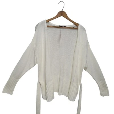 Boohoo Plus Wrap Detail Peplum Cardigan Ivory US 20 UK 24 New With Tags  - Image 1 of 4