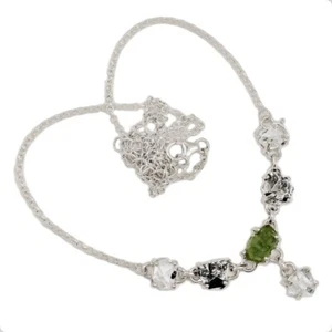 Moldavita checa genuina natural y H.D. Collar de plata 925 joyería SN18998 - Imagen 1 de 1