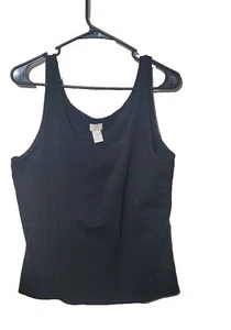 J Jill Stretch Womens sz XL black sleeveless tank scoop neck - Picture 1 of 11