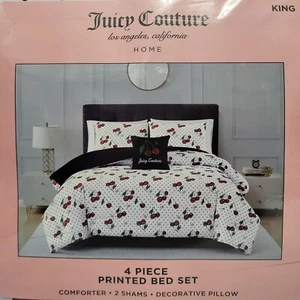 Juicy Couture Cherry Print 4 piece KING Comforter Set NWT - Picture 1 of 6