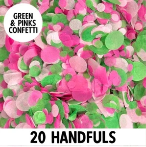 Biodegradable Wedding Confetti | Green Pink Mix | Circle Tissue Paper | 20g Bag - Picture 1 of 3