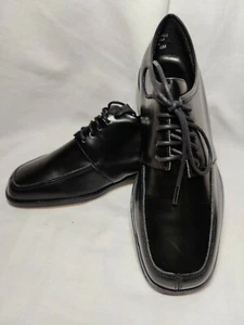 Coup d'etat Studio Women's Square Toe Heels Shoes Black Leather Size 6M - Picture 1 of 7