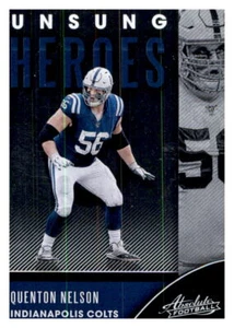 2020 Absolute Unsung Heroes Foil Quenton Nelson NFL Insert Set Break Colts - Picture 1 of 2