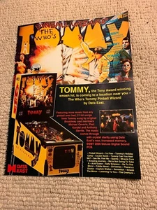 original 1994 ad 11- 8 3/8'' Tommy The Who Pinball Wiazrd Data East ARCADE FLYER - Picture 1 of 2