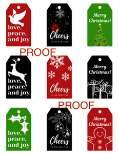 Christmas Holiday Gift Tags Labels - Cute Red and Green - Christmas - Printable - Picture 1 of 1