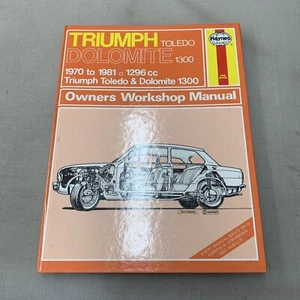 HAYNES 086 TRIUMPH DOLOMITE TOLEDO 1300 1970 - 1981 1300cc WORKSHOP MANUAL - Picture 1 of 4
