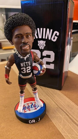 Julius Erving Dr J Black Panther Nets Bobble Head New In Box NIB Cover