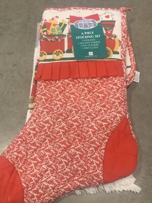 Vintage Revere Christmas Teddy Bear Train Kitchen Towel Set 6 Pieces - Image 1 of 4