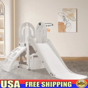 Kids Playground Slide Climber Set HDPE Swing Basketball Storage Indoor Outdoor - Picture 1 of 10