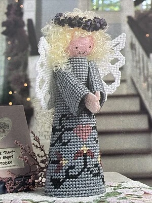 Folk Art Angel Pennsylvania Dutch Plastic Canvas Pattern 2 Pages From Book - Image 1 of 4