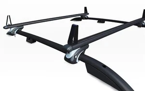 Black Locking Cross Bars + T Track Pieces + LoadStop To Fit Fiat Scudo 2007-2016 - Picture 1 of 12