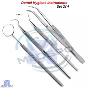 Juego de 3 pinzas dentales universitarias higiene limpieza dental sonda endodoncia limpieza dental - Imagen 1 de 9