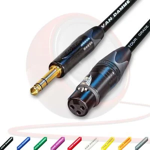 Cable Jack XLR hembra dorado a 1/4 TRS. Cable de micrófono equilibrado Van Damme. Corto 10m 20m - Imagen 1 de 11