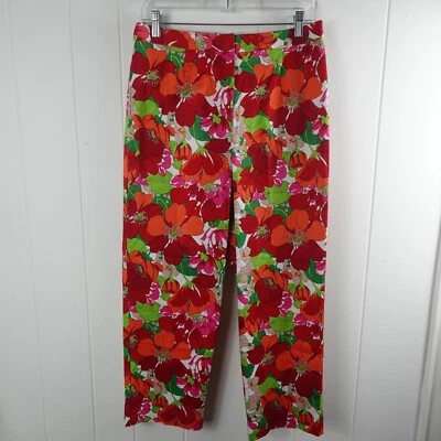 Worthington Womens Pants Bright Floral Colors Cropped Size 14 - Image 1 of 4
