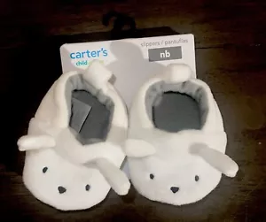 CUTE Plush Carter’s Infant Bunny Slippers (Size Newborn) BRAND NEW W TAGS - Picture 1 of 6