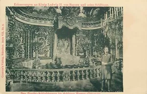 Cartolina Germania Herrenchiemsee Palazzo Camera da letto non spedita indivisa C. 1906 - Foto 1 di 2