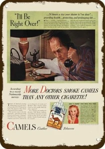 1946 CAMEL CIGARETTES Vintage Look Replica Metal Sign MORE DOCTORS SMOKE CAMELS- - Picture 1 of 1