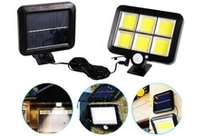 Faretto lampada solare 120Led esterno luce fredda sensore movimento crepuscolare