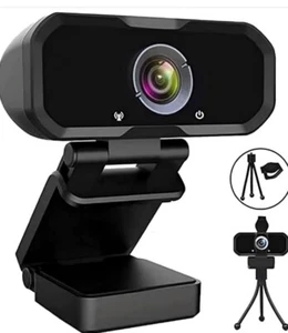 Webcam 1080P with Microphone Full HD Web camera 2MP Fixed Focus Computer Camera - Picture 1 of 4