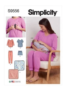 SIMPLICITY 9556 MISSES' NURSING TOPS PANTS SHORTS BLANKET Pattern Sizes XS-XL - Picture 1 of 6