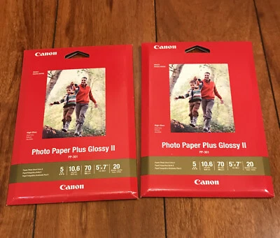 Canon Plus Glossy II PP-301 Inkjet Print Photo Paper - 20 Sheets. Lot Of 2 Pgs - Image 1 of 2