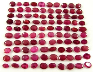 Lote de 100 piezas de piedras preciosas sueltas de rubí natural de 37,90 quilates de 4-6 mm corte ovalado - 2492 - Imagen 1 de 2
