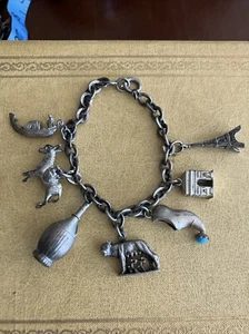 Vintage CHARM BRACELET Travel 800 Europe Tour Estate - Picture 1 of 5