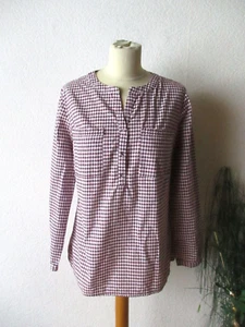 Mark Adam Damen Bluse-Tunika Gr. 38 lila -weiß Hahnentritt  langarm  wie neu - Bild 1 von 4