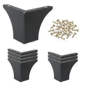 8Pcs Metal Furniture Replacement Sofa Legs 3.94 Inch for Cabinet Couch, Black - Picture 1 of 5