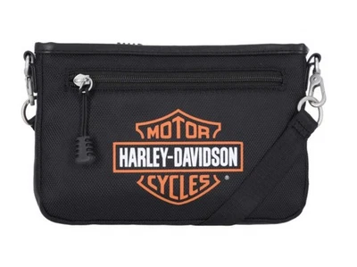 Bolso de cadera Harley Davidson para mujer con logotipo de barra y escudo negro MHW114/108 Foto 1 de 4