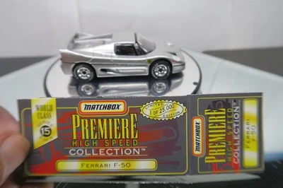 MATCHBOX PREMIERE FERRARI F-50 IN SILVER ! NEAR MINT LOOSE!  RUBBER TIRES! - Image 1 of 4