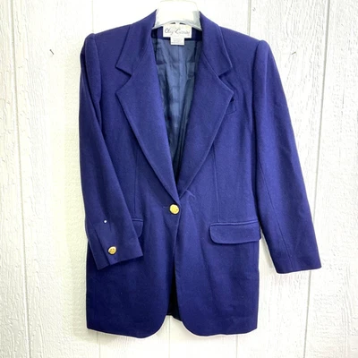 OLEG CASSINI Real De Colección Nuevo Blazer Talla 8 100% Lana Pura Dorado Botón Abrigo Chaqueta Foto 1 de 4