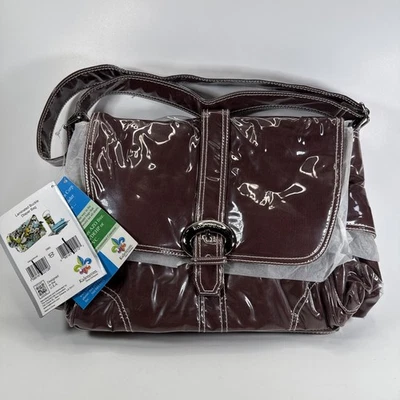 Kalencom Buckle Laminated Diaper Bag Brown Water Proof EUC - Image 1 of 4
