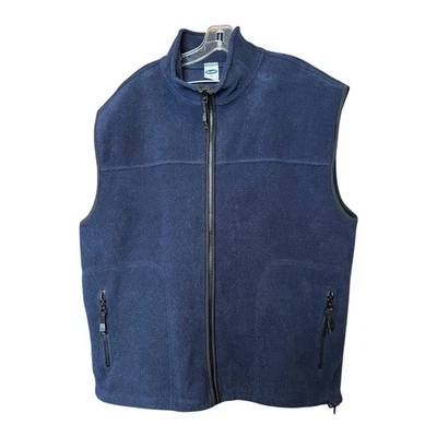 Old Navy Men’s XXL Fleece Vest Navy Blue Full Zip Sleeveless Jacket Zip Pockets - Image 1 of 4