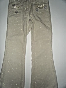 EUC Gymboree Snow Princess Beige Sparkle Glitter Corduroy Pants Sz. 7 Slim - Picture 1 of 6