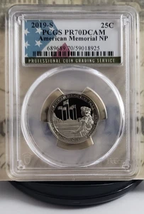 Cuarto de prueba 2019-S NP - American Memorial - PCGS PR70DCAM - ¡Excelente calidad! 8925 - Imagen 1 de 5
