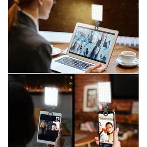 Webcam Light 3 Color Temperature Stepless Dimming 3000K To 9900K Type C Charg FY - Afbeelding 1 van 23