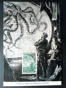 Croix-Rouge 1982 - Oeuvres de Jules Verne FRANCE CARTE MAXIMUM POSTCARD 1363 - Picture 1 of 2