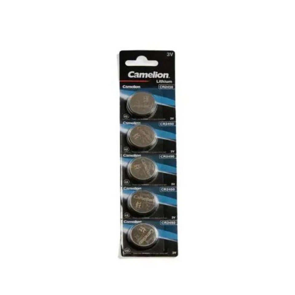 5 CAMELION CR2450 BATTERIES LITHIUM 3V COIN CELL CR2450-BP5 5BL EXP 2033 NEW - Image 1 of 1