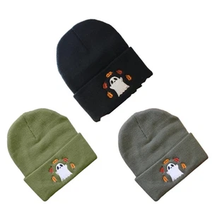 Harajuku Style Beanie Thicken Cute Embroidery Pattern Skiing Hat for Adult Teens - Picture 1 of 11