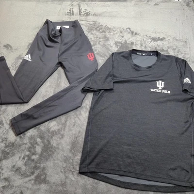 Indiana Hoosiers Shirt Pants Set M Womens S Black NCAA Water Polo Adidas - Image 1 of 4