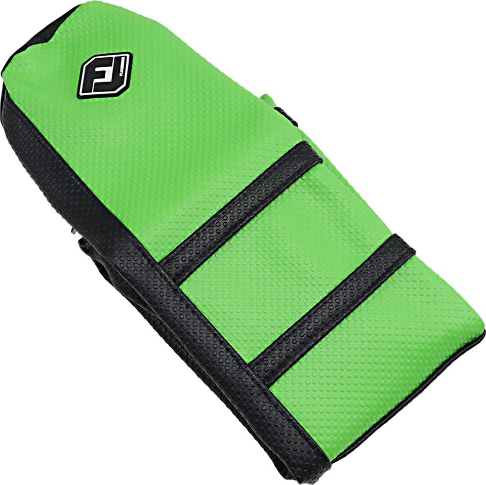 Flu Designs Inc. Профессиональный чехол на сиденье с ребрами для Kawasaki KX 2019-2022 — зеленый/черный - Изображение 1 из 1