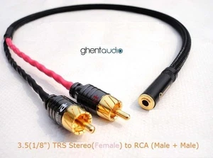 B06(2m 6.5ft)---3.5mm Jack (1/8") TRS(female) to Dual(2) RCA/Phono Canare L-4E6S - Picture 1 of 3