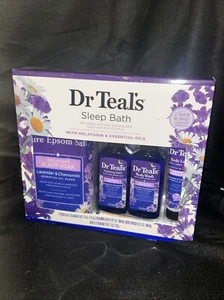 Dr Teal's Sleep Bath 4Pcs Set w/ Melatonin & Essential Oils Lavender & Chamomile - Picture 1 of 1