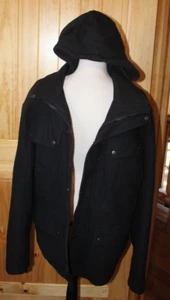 Apt. 9 Men’s Black Wool Blend Jacket Lined, Removable Hood Size L *NWOT* - Picture 1 of 3