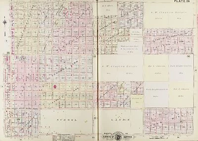 1905 Denver Colorado City Park West-University 23rd av - 37th av baist atlas mapa Foto 1 de 3